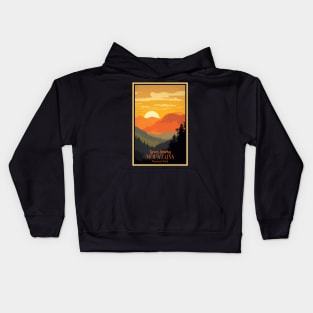 Great Smoky Mountains national park vintage travel poster Kids Hoodie